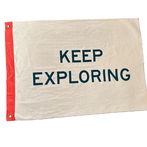 Camping RV Canvas “Keep Exploring” Flag Camp Banner, Trailer Travel Lover 39x27”