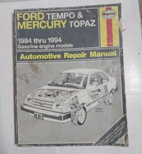 Haynes Automotive Repair Manual Book, 1418 1984-1993 Ford Tempo Mercury Topaz