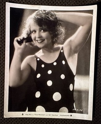 Clara Bow - Stunning Original 1928 Movie Portrait Photo - Three Weekends