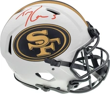 SALE! Trey Lance Auto 49ers Lunar Eclipse White Full Size Auth Speed Helmet BAS