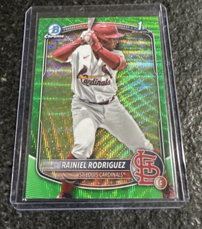 2025 Bowman Chrome Rainiel Rodriguez 1st Bowman Green Wave Refractor 79/99!
