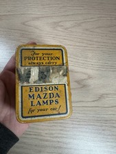 Vintage Edison Mazda GE Lamps Metal Tin Litho Box 1920s 1930s