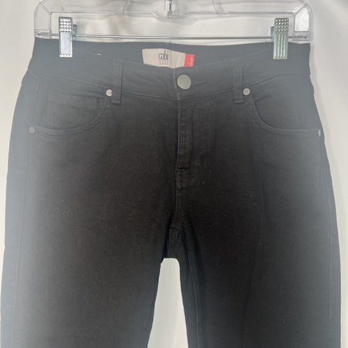 CAbi Jeans Womens 2 Skinny Black Mid Rise Stretch Classic Denim - Picture 2 of 9