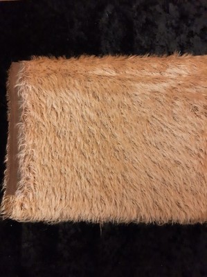 Schulte Mohair Reststück 50 x 105cm beige mit braunem Rücken Flor ca. 20 mm