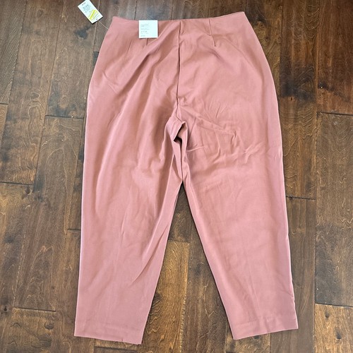 Neu mit Etikett A New Day hoch geschnitten Stretch spitz zulaufend Karriere Bein Hose pink braun Damen 2 - Bild 2 von 5