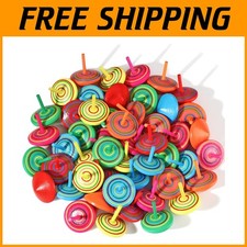 Handmade Colorful Spin Tops for Games - 100 Pieces//