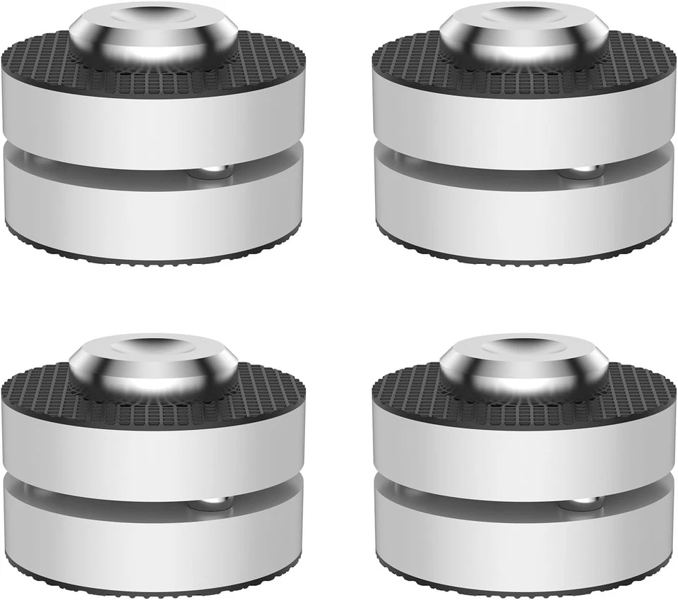 4 Stück HiFi Lautsprecher Füße aus Aluminium & Edelstahl - Silver Shock Absorber - Bild 3 von 4