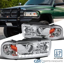 Fit 1994-2001 Dodge Ram 1500 2500 3500 Projector Headlights Head Lamps LED Strip