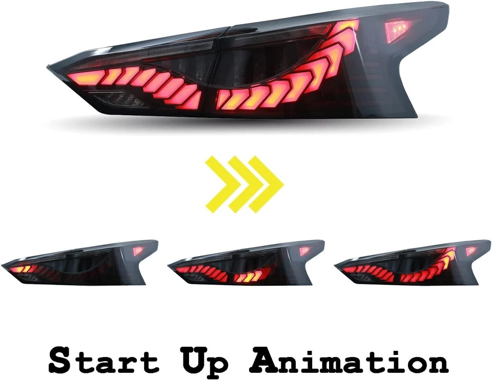 For 2019-2022 Nissan Altima LED Tail Lights Sequential Turn Signal Rear Lamps - Image 3 of 4