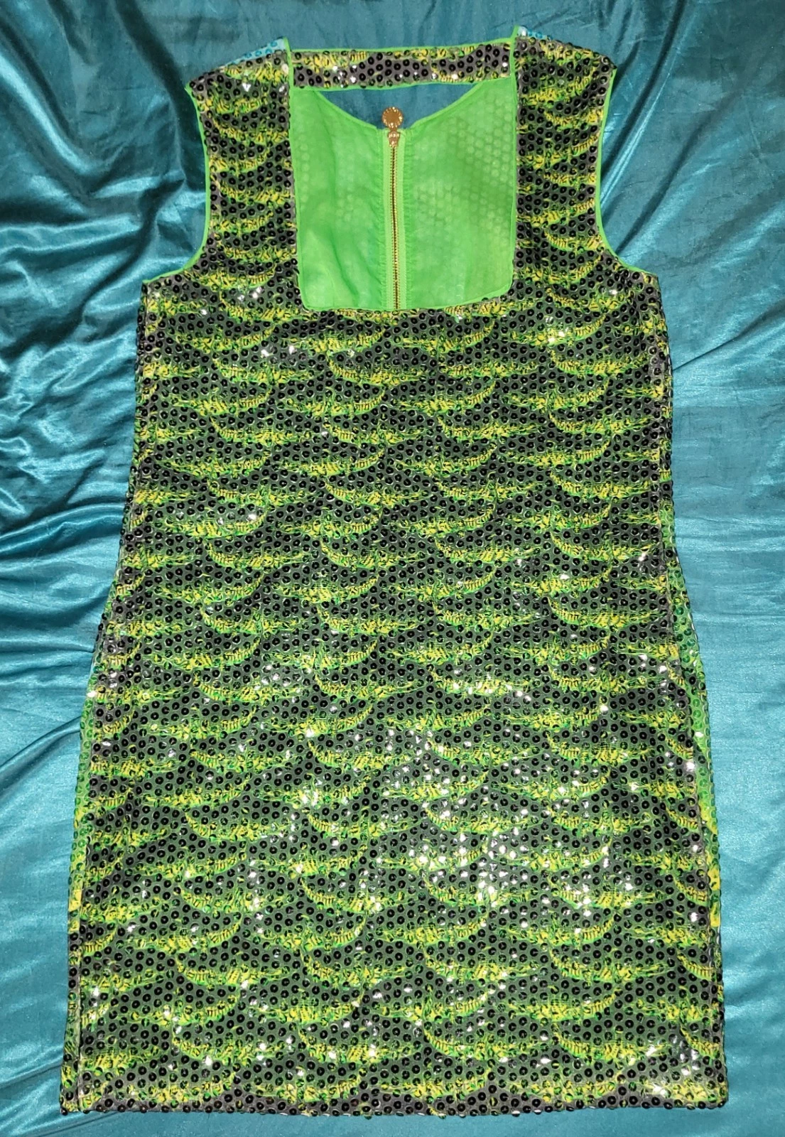 VERSACE H&M ~ Abito in paillettes con stampa palma ~ Taglia: M AUTENTICO