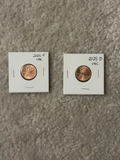 2025 P & D LINCOLN SHIELD CENT 2 COIN SET GEM BU FREE SHIP