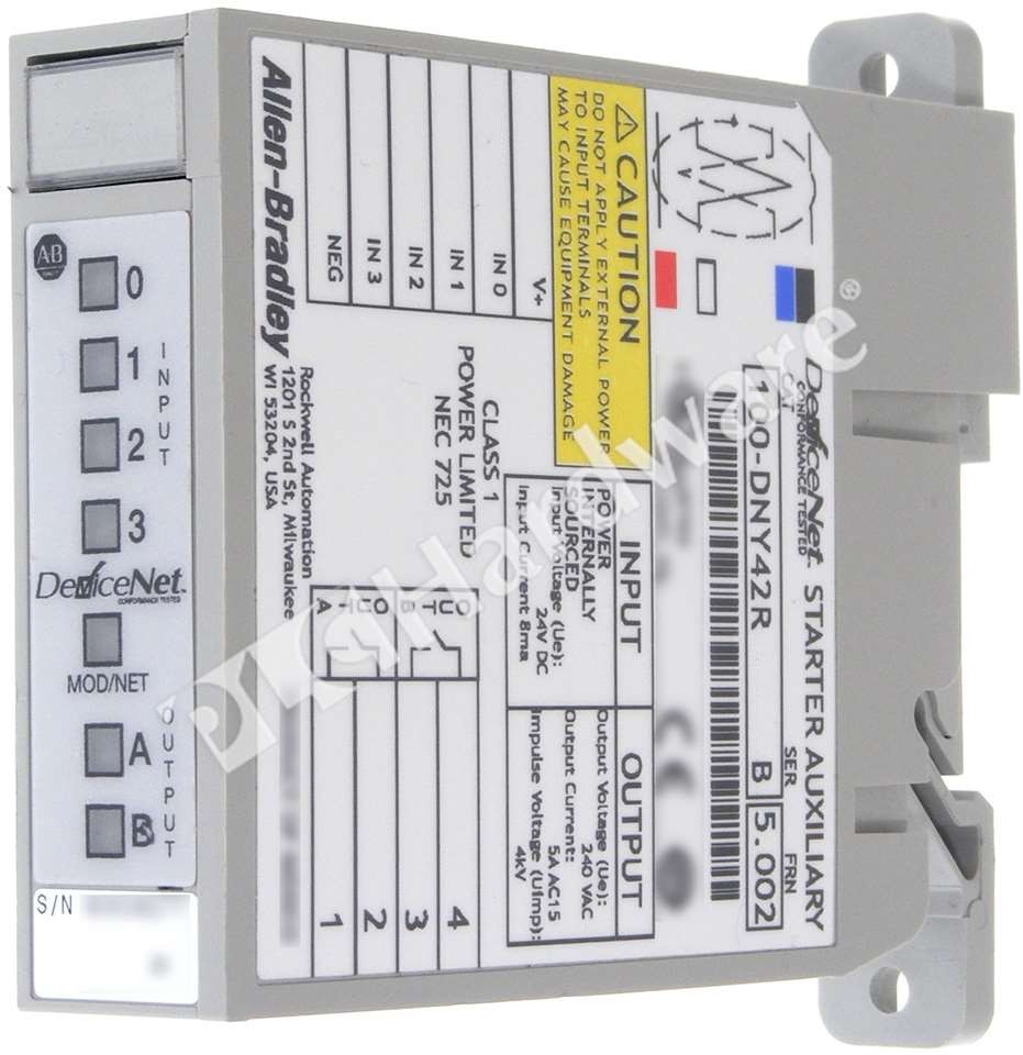 Surplus Open Allen Bradley 100-DNY42R /B DeviceNet Distributed Starter ...