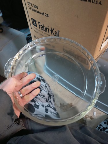 Vintage PYREX 9.5” Clear Glass Fluted Scalloped Edge Deep Dish Pie Plate (#229) - Picture 1 of 2
