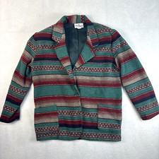 Robyne and Diane Vintage Southwestern Print Blazer Made in USA Women's Large