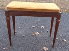 Vintage Kimball Piano Bench with Fabric Seat & Storage