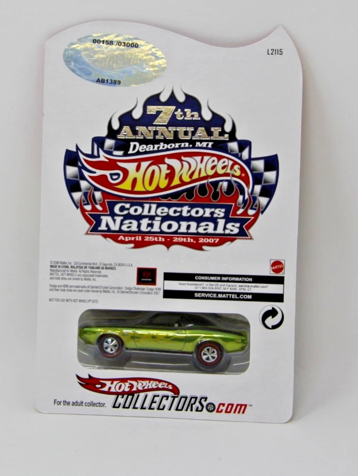 Hot Wheels RLC Redline Wheels Nationals ’70 Hemi Dodge Challenger Low # 158/5000 Foto 4 de 4