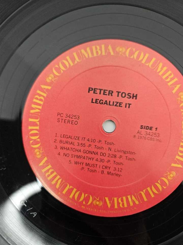 Peter Tosh – Legalize It Vinyl Record LP, Columbia PC 34253 - Image 2 of 4