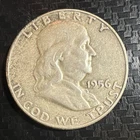 1956 Franklin Half Dollar 90% Silver 50C Circulated KM#195 Philadelphia US Coin