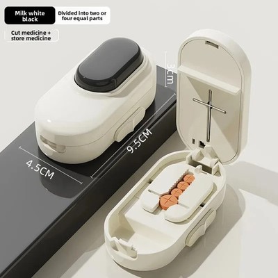Portable Pill Cutter Splitter Storage Box Tablet Divider Travel Case** Portable