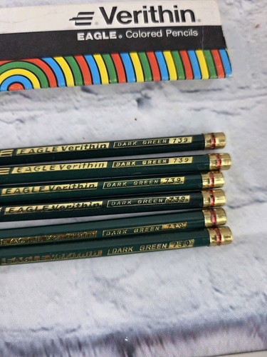 Vintage Berol Verithin Eagle Colored Pencils Purple Red Dark Green Indigo Blue - Picture 7 of 11