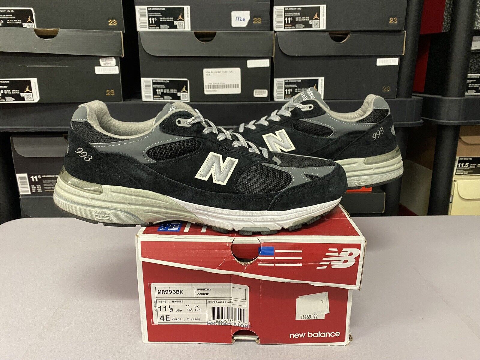 Repulsión Continuamente Borde New Balance 993 Black White MIU Size 11.5 Authentic Vintage Used VTG Dad  Shoe | eBay