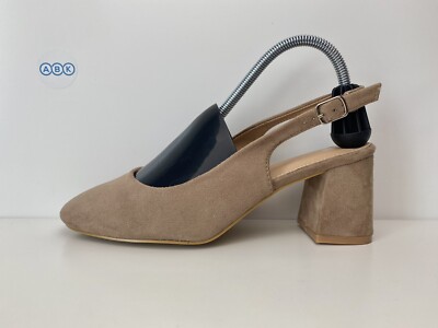 V By Very Block Heel Faux Suede Slingback Sandals Shoes