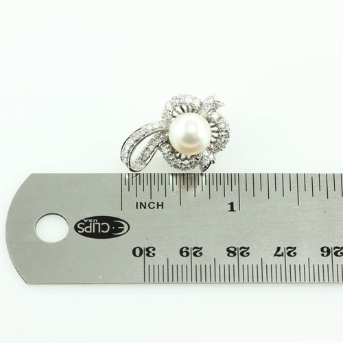 3,75 KT DIAMANT & 10 MM SÜDMEER PERLE ART DECO NICHT DURCHBOHRTE OHRRINGE 950 PLATIN - Bild 7 von 7