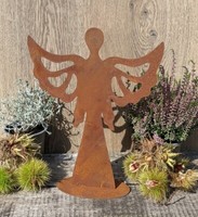 Engel Mit FlüGel Ca. 30 Cm Aus Metall In Edelrost Deko Rost Weihnachten Advent