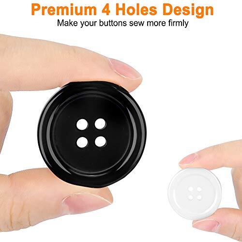 Mixed Sewing Buttons 160Pcs, Round Black 4-Hole Craft Buttons, 5 Sizes ...