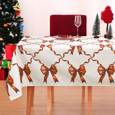 Weihnachtstischdecke 18-Sitzer Fleckenschutz Schleife Weihnachten wasserdicht bügelfrei 6909
