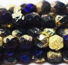 25, California Blue Etched, 6mm Fire Polished, 6sp1 