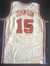 Magic Johnson Team USA autentica maglia bianca originale autografata BAS - COA