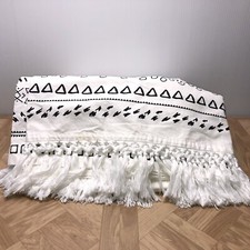 Boho Style Shower Curtain white color with tassels PREOWNED