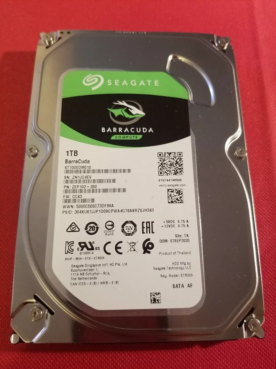 Seagate BARRACUDA COMPUTE 1TB Hard Drive SATA AF ST1000DM010 2EP102-300  CC43 fmw