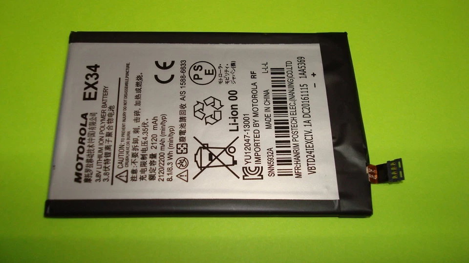 🔋BATERÍA ORIGINAL MOTOROLA EX34 SNN5923A OEM PARA MOTO X XT1058, XT1056 XT1060 Foto 2 de 3