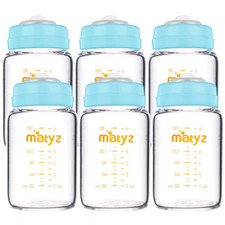 Glass Breastmilk Storage Bottles, 6 Pack, 6 Oz, Compatible with Spectra Medela B