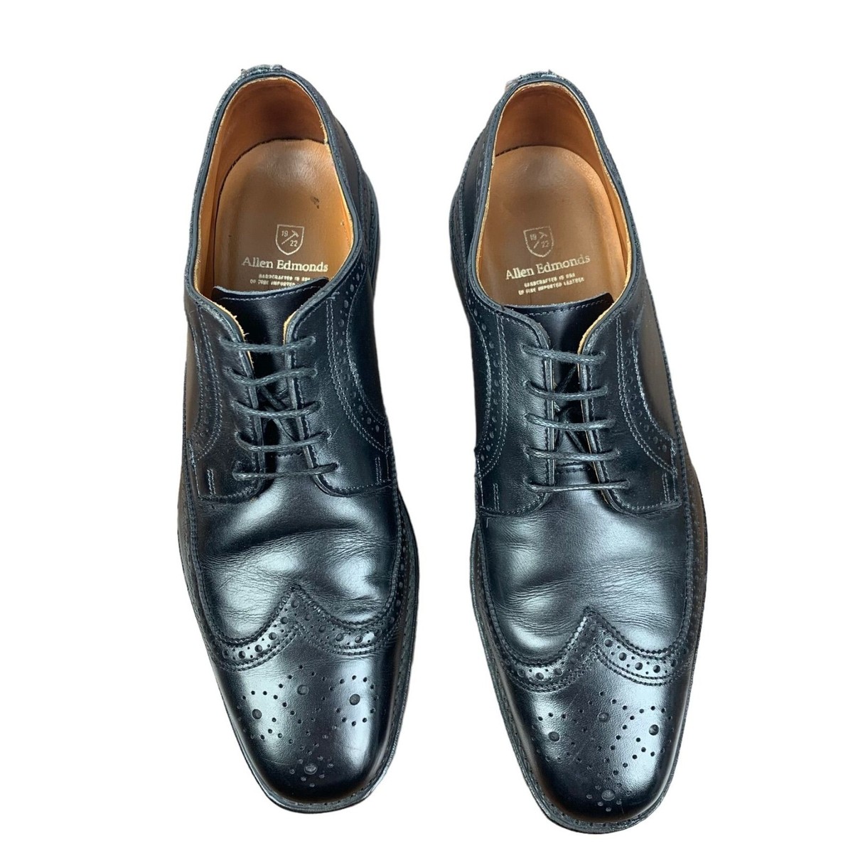 Allen Edmonds Black Leiden Wingtip Oxford Dress Shoes  display picture 3