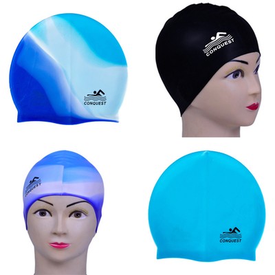 Unisex Adult Silicone Swimming Cap Waterproof Swim Long Hair Cap