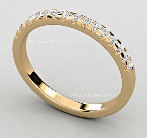 Lab Grown VS/G Diamond Ring Band Women 14k Yellow Gold Jewelry - Picture 2 of 9