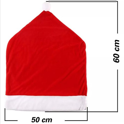 6 Coprisedia natalizi cappello babbo natale decorazione natalizi sedia 50X60cm - Foto 2 di 7