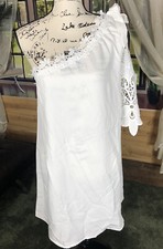 shein brand NWOT white dress with Lace cold shoulder LARGE Summer Lightweight