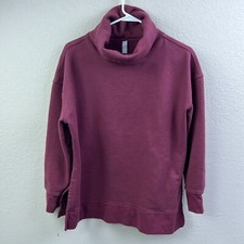 Athleta Sweatshirt Womens Medium Mauve 24/7 Funnel Neck Athleisure Top 502851