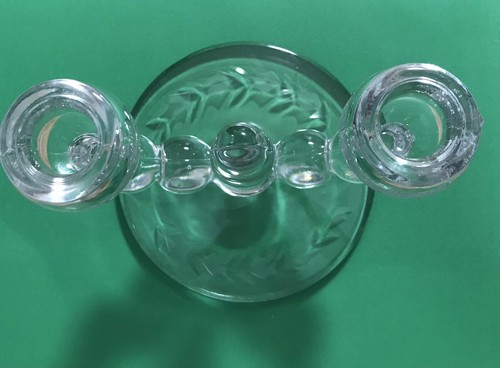 Paden City Elegant Glass 9-Ball Candle Holder With Etched Base Vtg - Picture 2 of 4