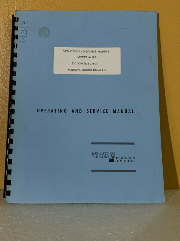 HP Model 6428B DC Power Supply Mfg. Code 6D Operating & Service Manual