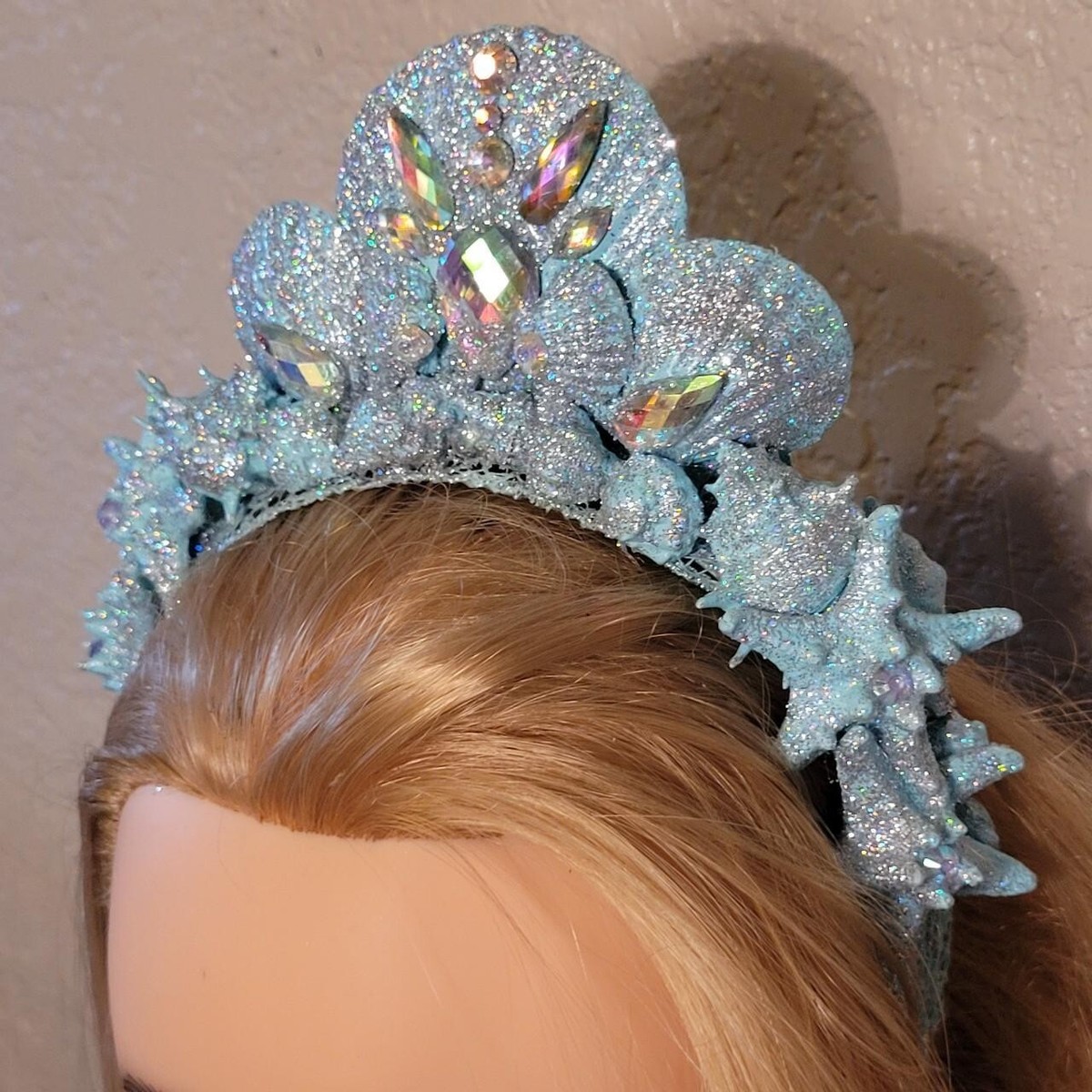Seashell Crown Handmade by Gifts From The Sea-Mermaid Queen Tiara Shell Headband Golden Mermaid Crown Sea Goddess Shell Headpiece Ocean  main image 4