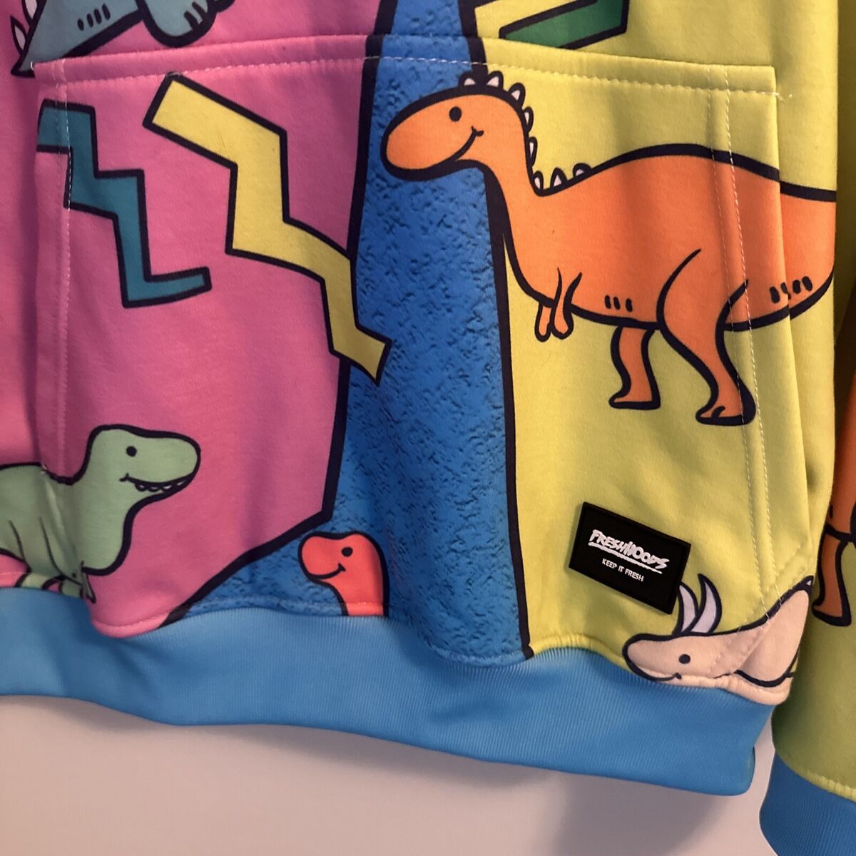 NWT Fresh Hoods Dinosaur Hoodie Size XL Multicolor 90's Y2K NWT Fresh Hoods Dinosaur Hoodie Size XL Multicolor 90's Y2K