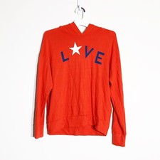 Sundry Hoodie Sweatshirt Red Love Star French Terry Size 3 Large L Top Pullover
