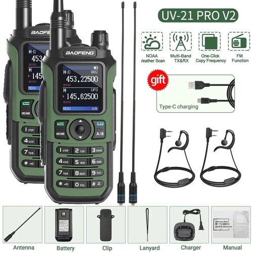 2 szt. Baofeng UV-21 Pro Walkie Tri-Band Bezprzewodowe kopiowanie Częstotliwość Szynka Dwukierunkowe radio - Zdjęcie 27 z 29