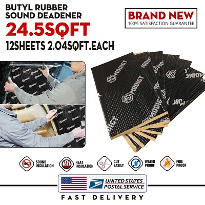 12Pcs 20''x15'' Butyl Heat Insulation&Vibration Dampening Mat for Car Hood Ceiling