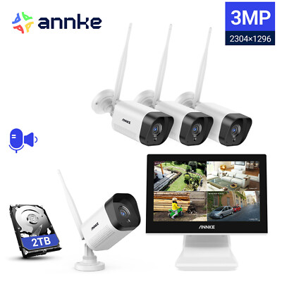 ANNKE 3MP WLAN ÜberwachungsKamera Außen Mit Audio 5MP NVR 10